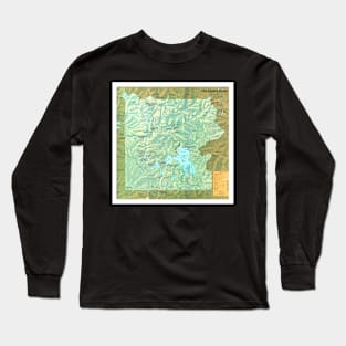 Old Yellowstone National Park Map (1972) Vintage Wyoming Natural Reserve Atlas Long Sleeve T-Shirt